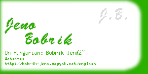 jeno bobrik business card